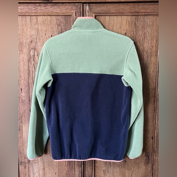 Patagonia Synchilla Women XS Green Blue Dual Tone Pink Trim Snap T Gorpcore - Picture 2 of 7